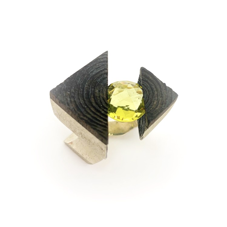 Anello BlackMax Ebano Qarzo Citrino Giallo MAX1.1