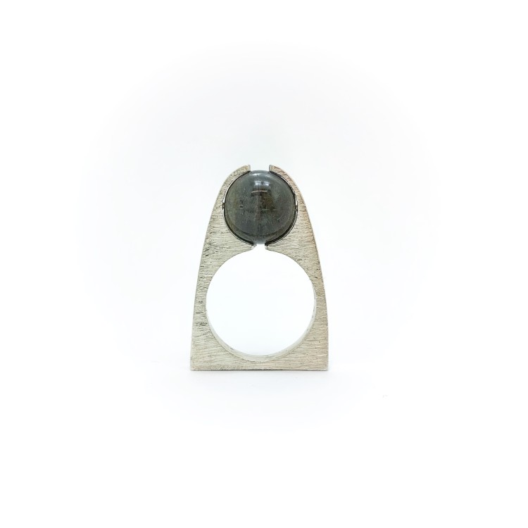 Anello BlackMax Labradorite sferica MAX29