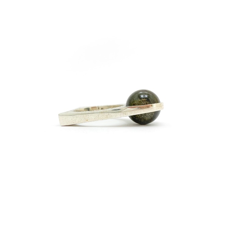 Anello BlackMax Labradorite sferica MAX29