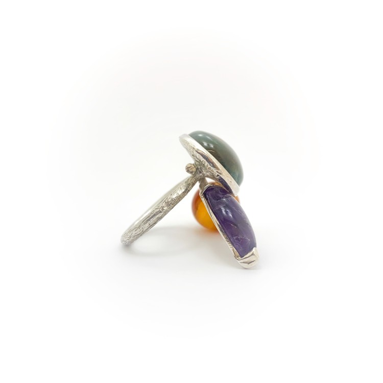 Anello BlackMax Nefrite Corniola Ametista MAX31
