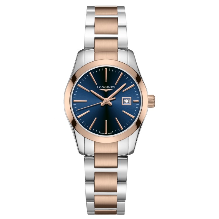 Longines CONQUEST Classic L2.286.3.92.7 Quarzo Blu 29,5 mm PVD.
