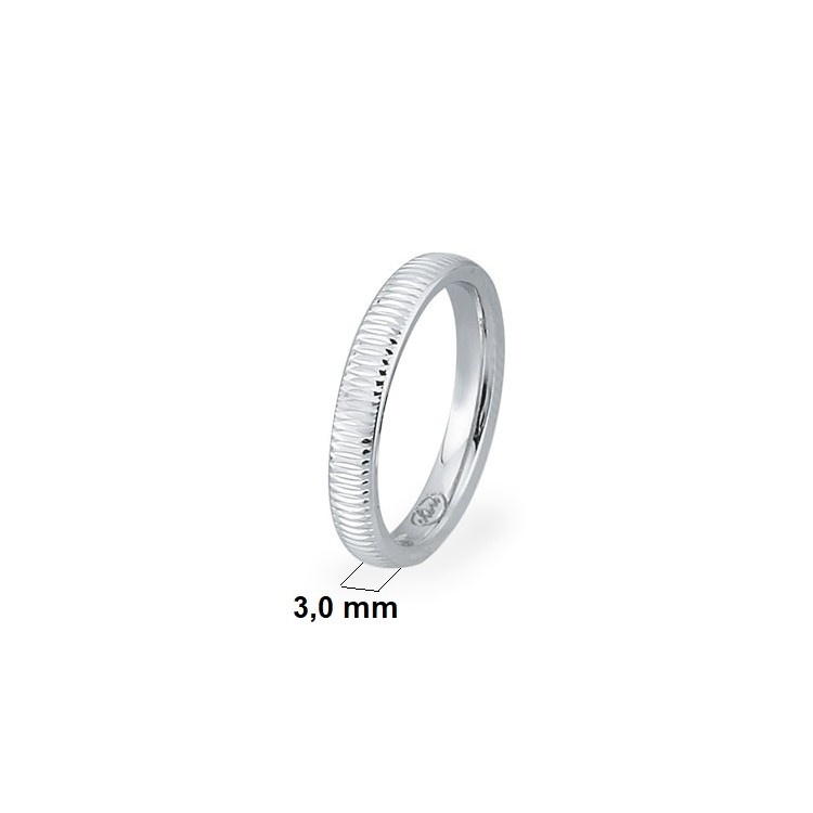 Fede Diamantata Comoda Larghezza 3 mm oro Bianco 18 kt 1,6 gr