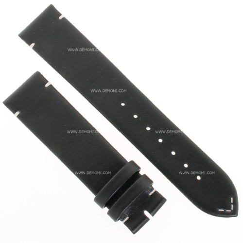 Longines Cinturino Pelle Nero cuciture chiare 19/18 mm per orologio L2.828.4.73.2