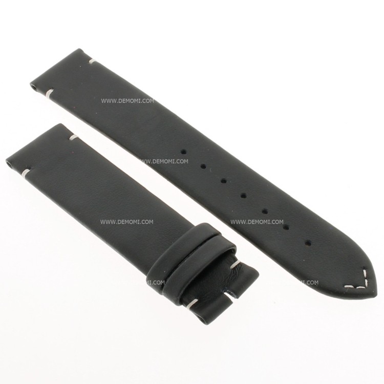 Longines Cinturino Pelle Nero cuciture chiare 19/18 mm per orologio L2.828.4.73.2