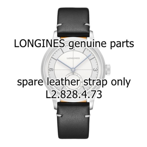 Longines Cinturino Pelle Nero cuciture chiare 19/18 mm per orologio L2.828.4.73.2