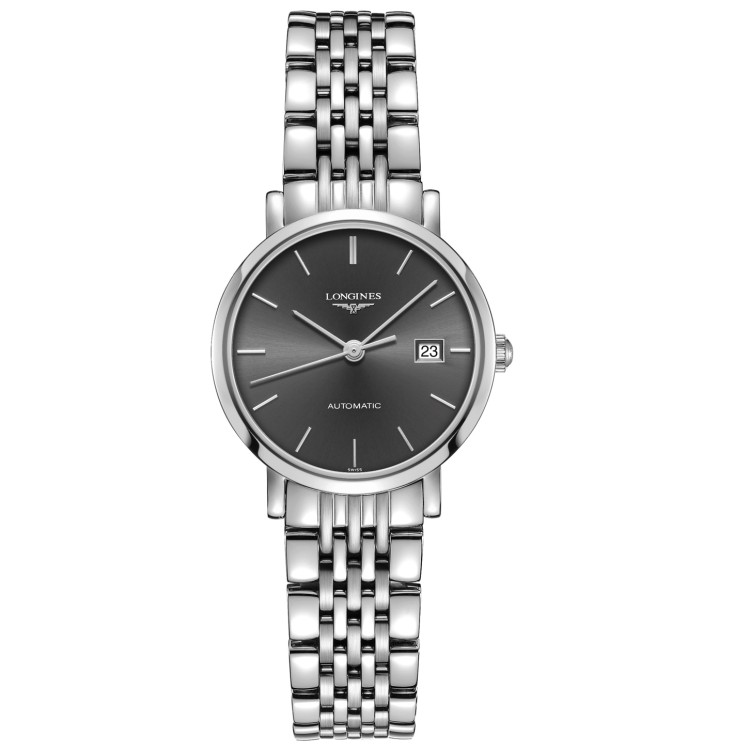 LONGINES ELEGANT COLLECTION L4.310.4.72.6 Automatico 29 mm Grigio Antracite