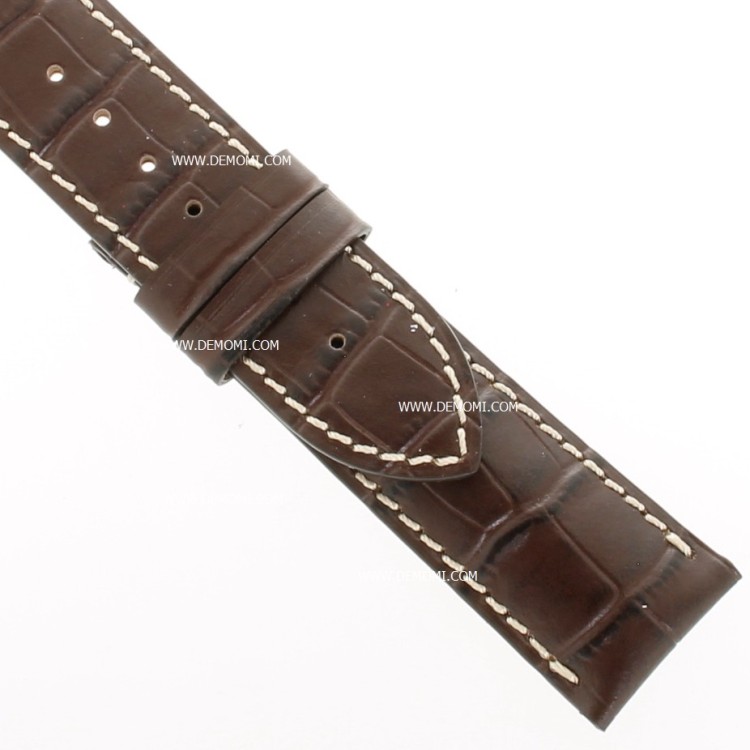 Longines Cinturino Stampa Alligatore Marrone 22/20 mm cuciture bianche  Evidenza, Master, Heritage