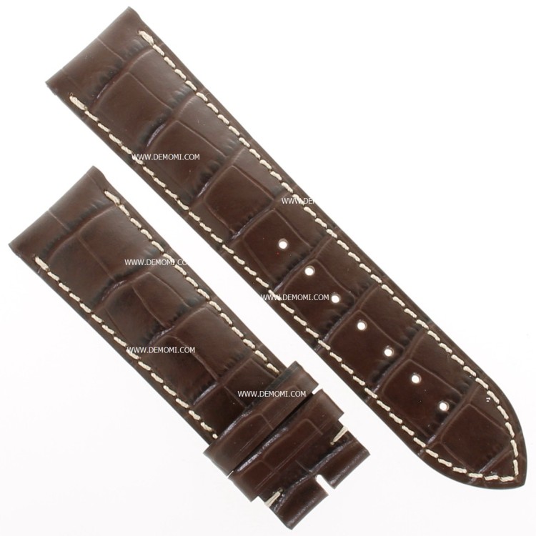 Longines Cinturino Stampa Alligatore Marrone 22/20 mm cuciture bianche  Evidenza, Master, Heritage