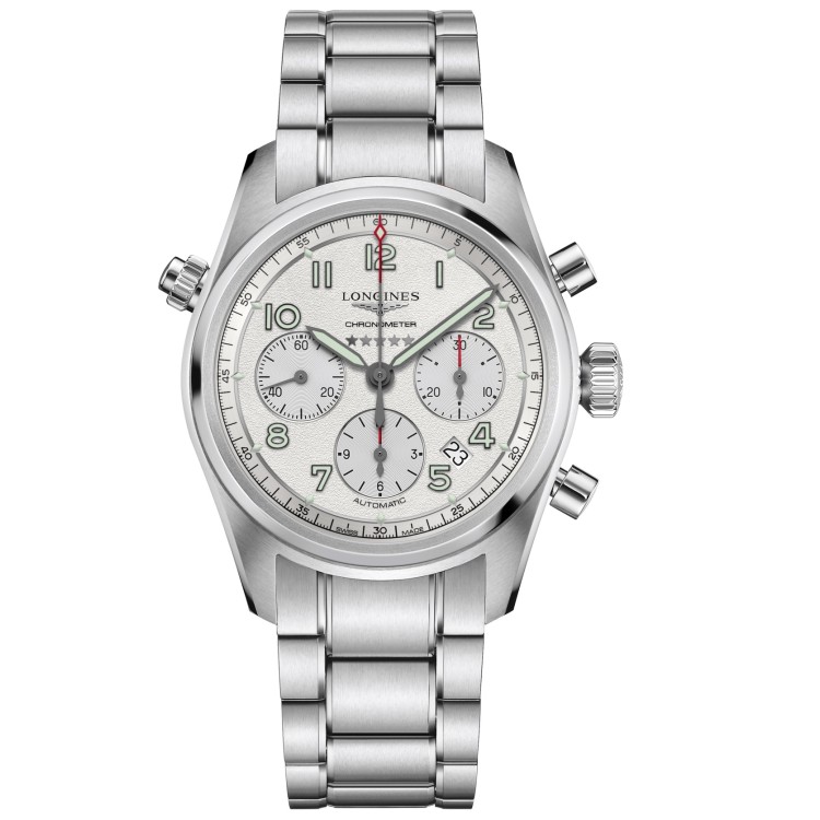 LONGINES SPIRIT L3.820.4.73.6 Cronografo Acciaio Automatico 42 mm Argentè con bracciale