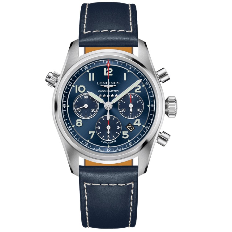 LONGINES SPIRIT L3.820.4.93.0 Acciaio 42 mm Cronografo Automatico Blu.