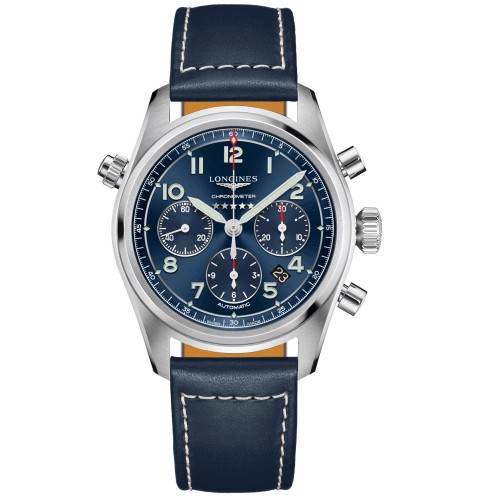 LONGINES SPIRIT L3.820.4.93.0 Cronografo Acciaio Automatico 42 mm Blu con Pelle