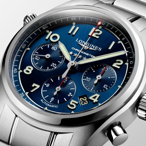 LONGINES SPIRIT L3.820.4.93.6 Cronografo Acciaio Automatico 42 mm Blu con bracciale