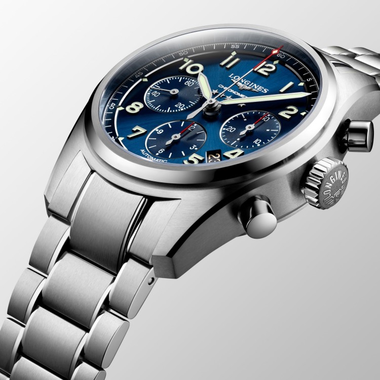 LONGINES SPIRIT L3.820.4.93.6 Cronografo Acciaio Automatico 42 mm Blu con bracciale