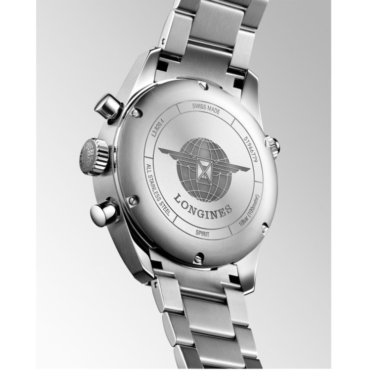 LONGINES SPIRIT L3.820.4.93.6 Cronografo Acciaio Automatico 42 mm Blu con bracciale