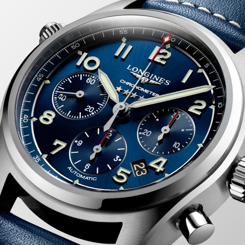 LONGINES SPIRIT L3.820.4.93.0 Acciaio 42 mm Cronografo Automatico Blu.