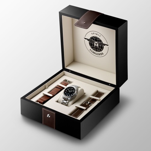 LONGINES SPIRIT L3.811.4.53.9 Acciaio Automatico 42 mm con bracciale e cintutrini