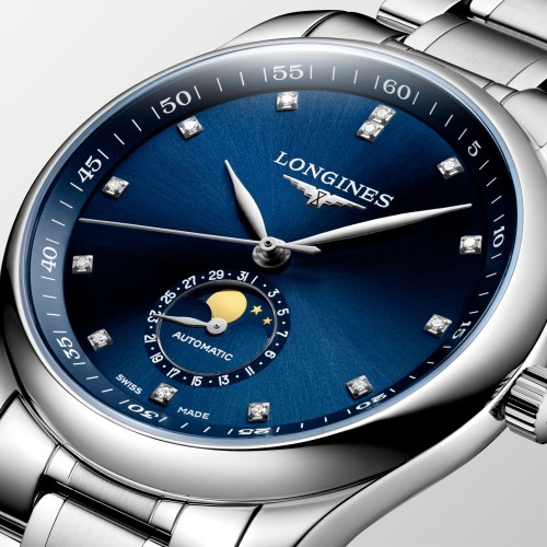 LONGINES MASTER COLLECTION L2.909.4.97.6 Automatico Lunario 40 mm acciaio diam Blu
