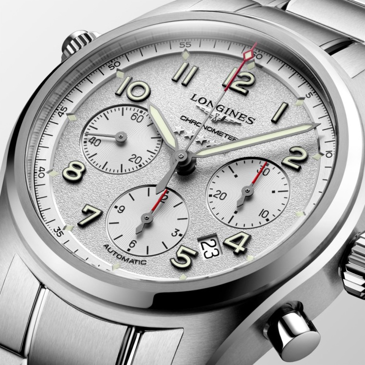 LONGINES SPIRIT L3.820.4.73.6 Cronografo Acciaio Automatico 42 mm Argentè con bracciale