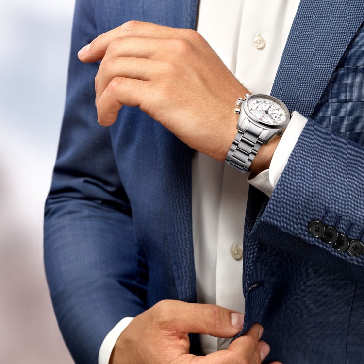 LONGINES SPIRIT L3.820.4.73.6 Cronografo Acciaio Automatico 42 mm Argentè con bracciale