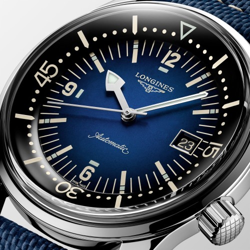 LONGINES Heritage Legend Diver L3.774.4.50.0 con data 42 mm Automatico Blu