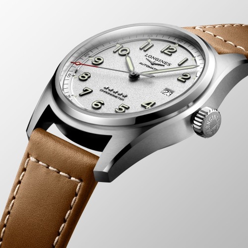 LONGINES SPIRIT L3.810.4.73.2 Acciaio Pelle Automatico 40 mm Argentè