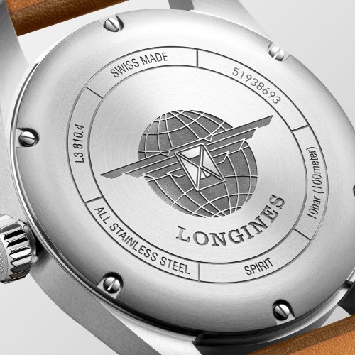 LONGINES SPIRIT L3.810.4.73.2 Acciaio Pelle Automatico 40 mm Argentè