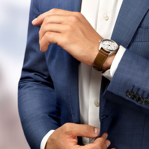 LONGINES SPIRIT L3.810.4.73.2 Acciaio Pelle Automatico 40 mm Argentè