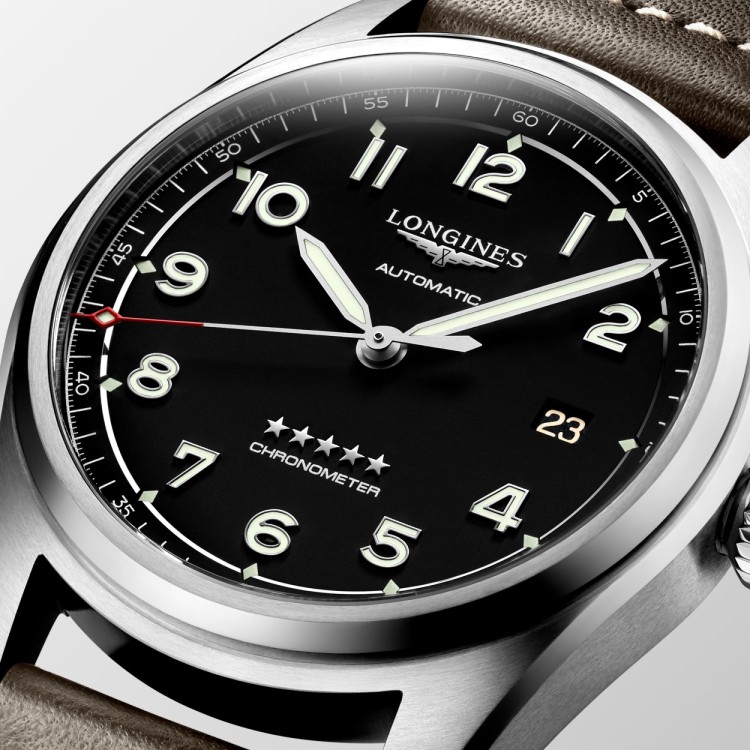LONGINES SPIRIT L3.810.4.53.0 Acciaio Pelle Automatico 40 mm Nero