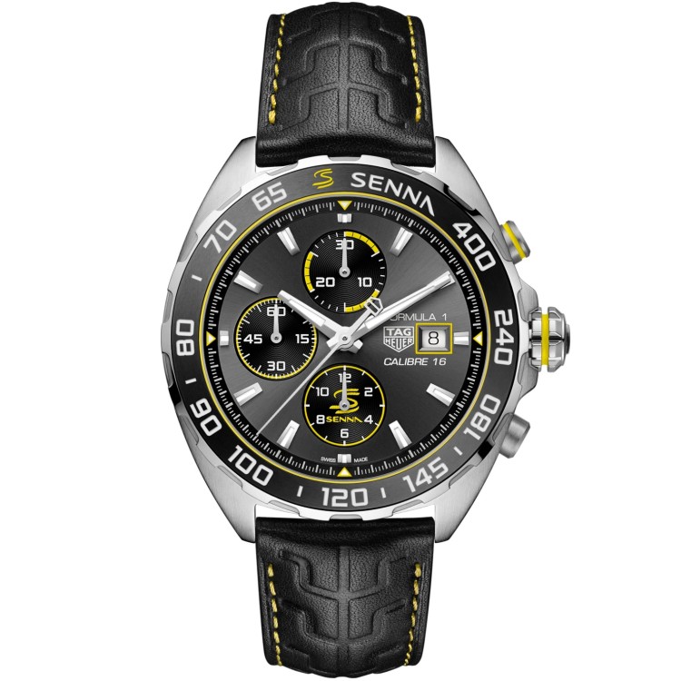 TAG HEUER FORMULA 1 SENNA CAZ201B.FC6487 44 mm Cronografo Automatico Nero e Giallo