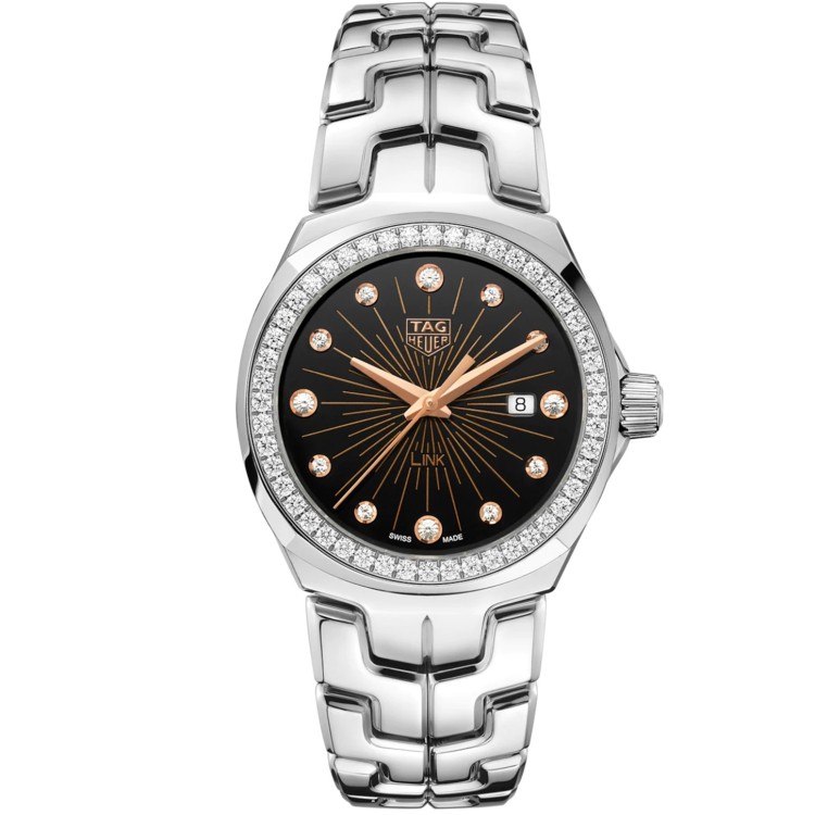 TAG HEUER LINK WBC131G.BA0649 32 mm al Quarzo Acciaio Diamanti Nero