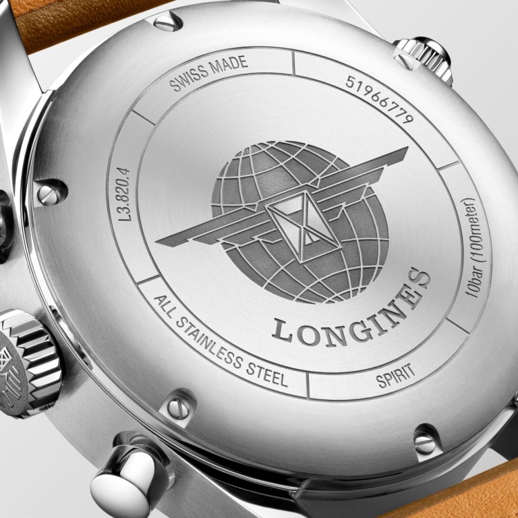 LONGINES SPIRIT L3.820.4.53.6 Cronografo Acciaio Automatico 42 mm Nero con bracciale