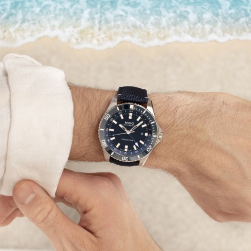 MIDO Ocean Star GMT M026.629.17.051.00 Automatico in Acciaio 44 mm Nero Lunetta ceramica Blu