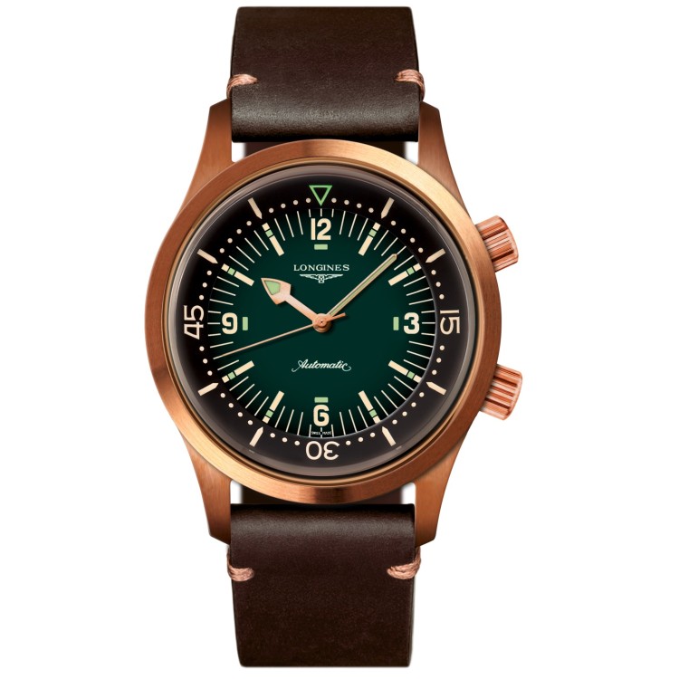 LONGINES Heritage Legend Diver Bronzo L3.774.1.50.2 42 mm Automatico Bronzo Verde.