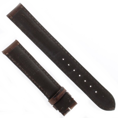 Cinturino Sartoriale Stampa Alligatore Marrone Opaco 16/15 mm fodera Marrone classico