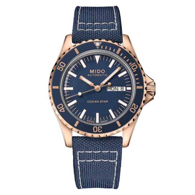 MIDO Ocean Star Tribute M026.830.39.041.00 Automatico in Acciaio PVD Rosa 40,5 mm Blu.