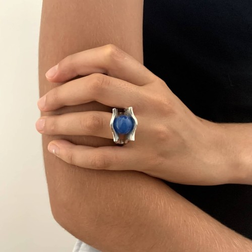 Anello BlackMax Agata sferica MAX7