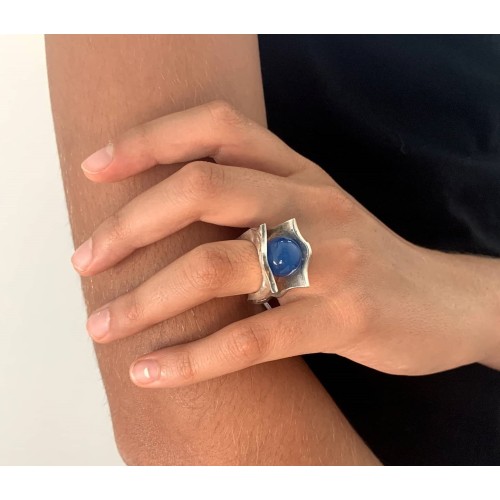 Anello BlackMax Agata sferica MAX7