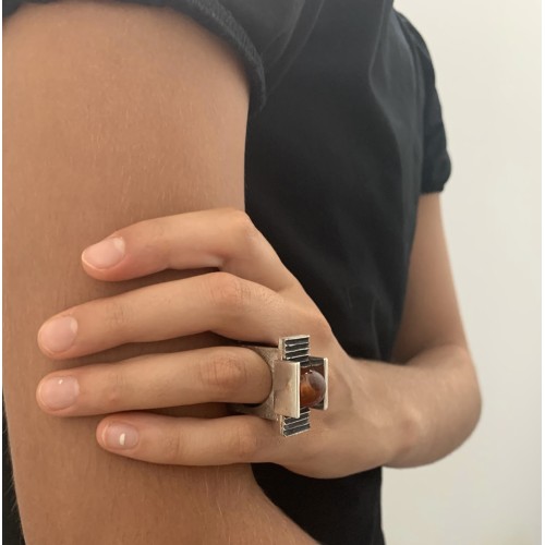 Anello BlackMax Corniola sferica MAX25