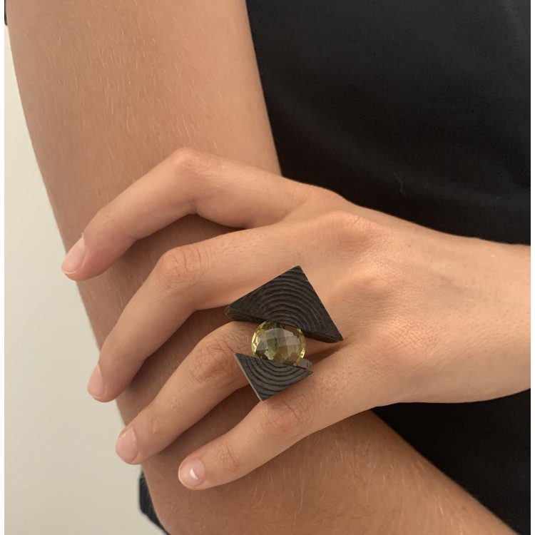 Anello BlackMax Ebano Qaurzo Citrino MAX1.1