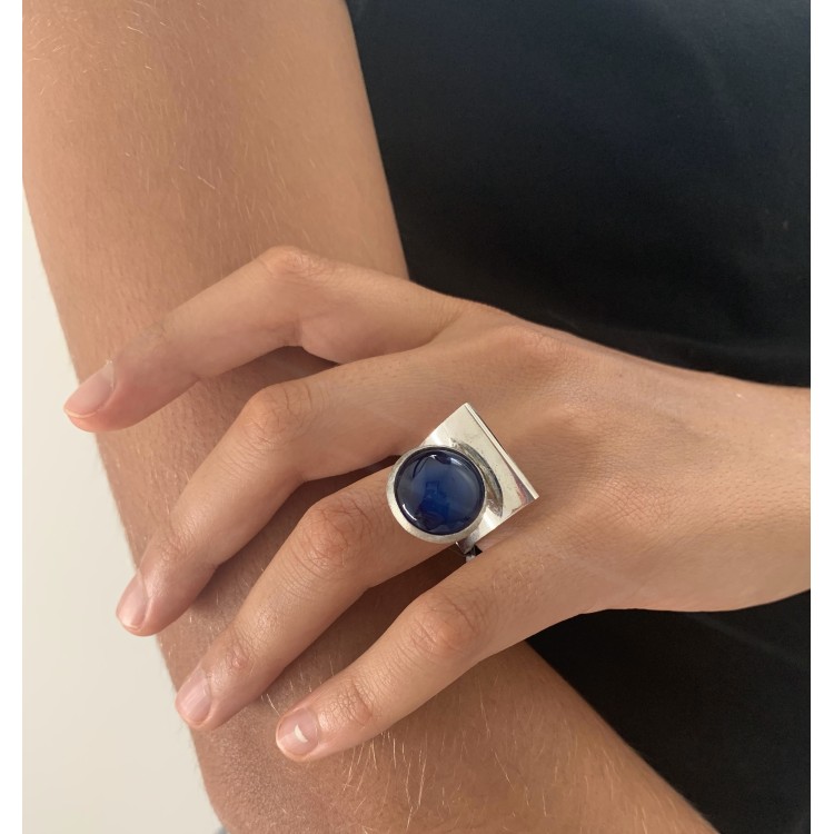 Anello BlackMax Resina blu MAX37