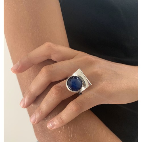 Anello BlackMax Resina blu MAX37
