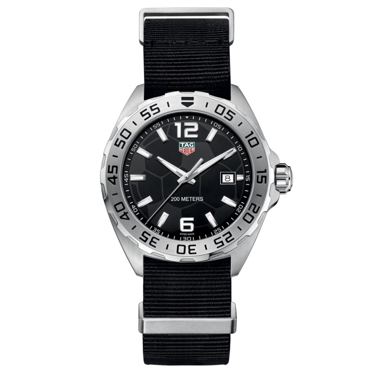 TAG HEUER F1 WAZ1015.FC8198 41 mm Quarzo quadrante Nero Cinturino  TessutoNero.
