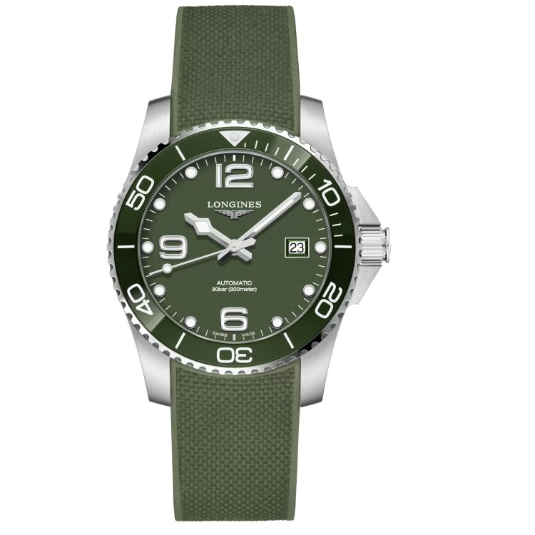 LONGINES HydroConquest Ceramic L3.781.4.06.9 Automatico 41 mm Verde