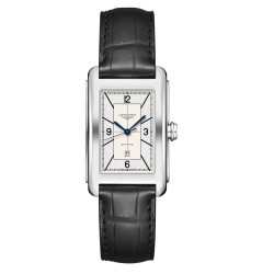LONGINES DOLCE VITA L5.757.4.71.0 Acciaio Romani Argentè Automatico Cinturino Nero. 27,70 x 43,80 mm