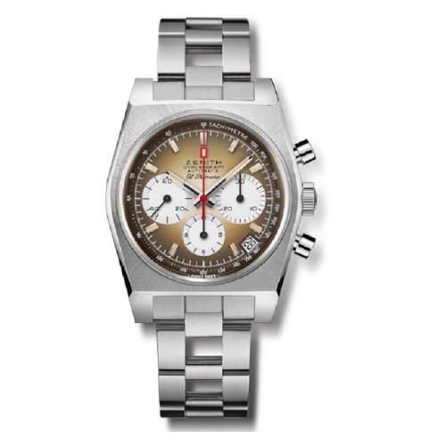 ZENITH 50TH Anniversary El Primero A385 Revival 03.A384.400/385.M385 misura 37 mm Cronografo Marrone sfumato