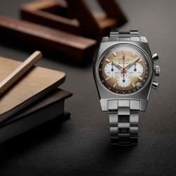 ZENITH 50TH Anniversary El Primero A385 Revival 03.A384.400/385.M385 misura 37 mm Cronografo Marrone sfumato 2