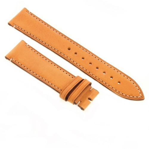 Cinturino Pelle Cuoio Greco Marrone Miele opaco 18/16 mm B37B classico cuciture chiare