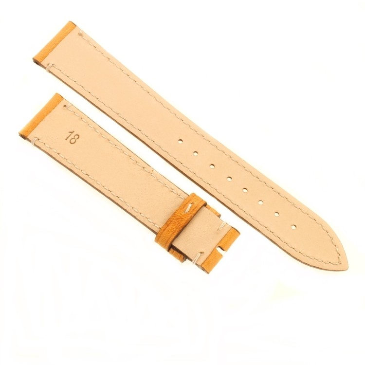 Cinturino Pelle Cuoio Greco Marrone Miele opaco 18/16 mm B37B classico cuciture chiare