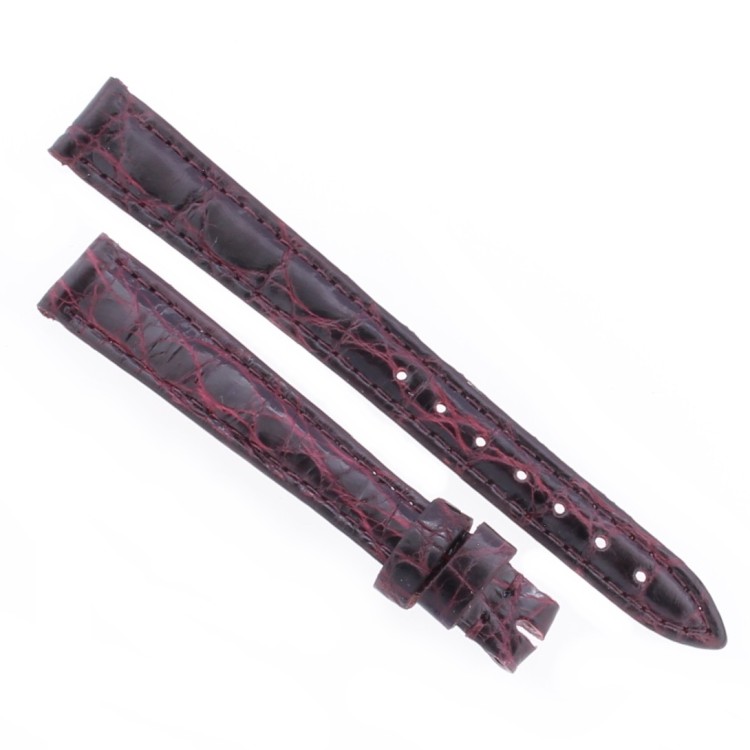 Cinturino Coccodrillo Rosso Bordeaux Scuro Lucido 12/10 mm B35B forma classica