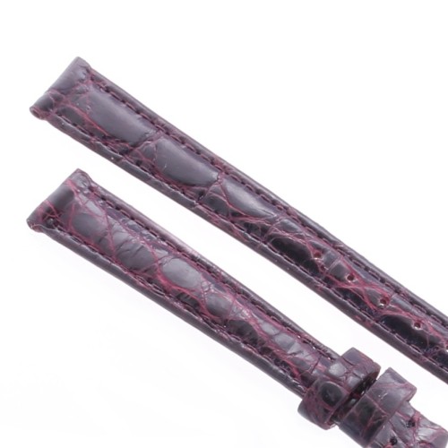 Cinturino Coccodrillo Rosso Bordeaux Scuro Lucido 12/10 mm B35B forma classica